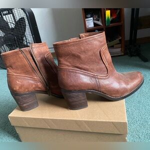 Brown Leather Heel Boots